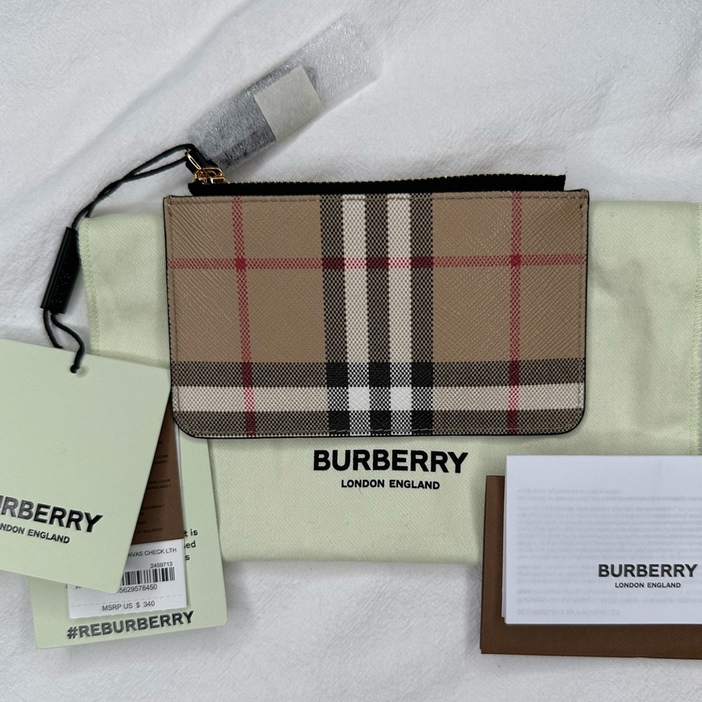 Burberry Kelbrook Check Leather Coin Purse Wallet